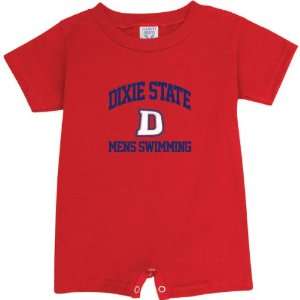  Dixie State Red Storm Red Mens Swimming Arch Baby Romper 