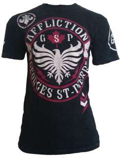 Affliction George St. Pierre GSP Team Rush BLK LAVA Shirt Size M 