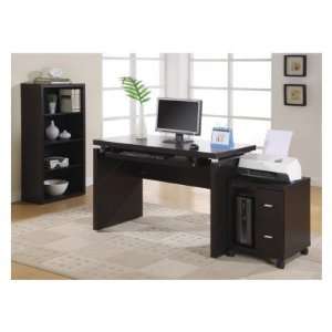   Monarch Cappuccino 2 Drawer Computer Stand on Castors
