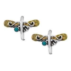  Fritz Casuse Sterling Silver Dragonfly Hoop Earrings 
