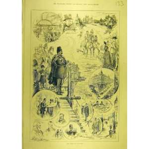  1889 Shah Scotland Visit Sketches Scottish Clydebank