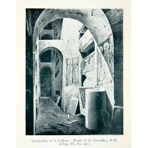  1908 Print Rome Italy Catacombs Catacombe Burial Grave 