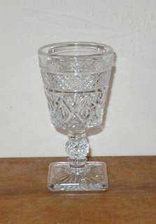 IMPERIAL CAPE COD #1602 PRESSED CLEAR GLASS 4 1/2 IN 3 OZ WINE GOBLET 