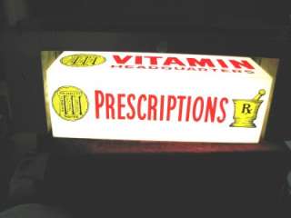 VINTAGE SQUIBB VITAMINS ADVERTISING LIGHTED SIGN  