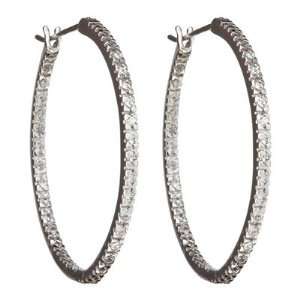   Inch Sterling Silver CZ Hoop Earrings Portia Jewelry Jewelry