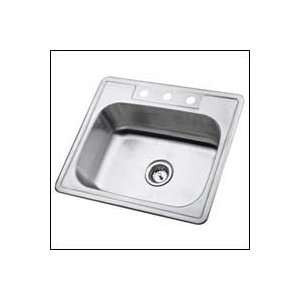   Stainless Steel Self Rimming Single Bowl Kitchen Sink (L)25 inch x (W