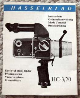 Hasselblad Eye level Prism Finder User Manual HC 3/70  