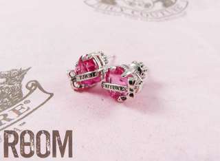 Juicy Couture Heart Banner Stud Earring hotpink  