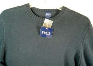 NEW Mens Size Small Crew Neck Pullover Sweater Long Sleeve Cotton Blue 