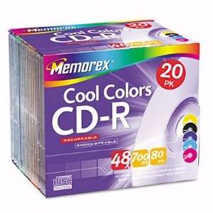  NEW CDR 80M 52X L COOL COLORS SJC 20PK (4620) Office 