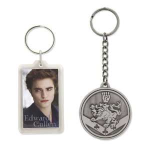New Moon Keychain Set Edward Cullen Lucite Key Chain and Metal Cullen 