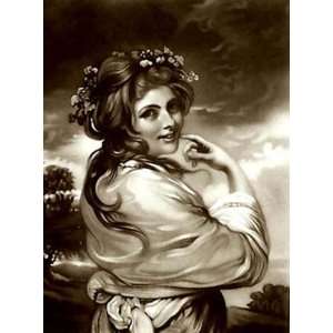  Lady Hamilton as Bacchante Etching Reynolds, Sir Joshua 