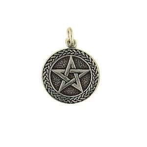 Sterling Silver Celtic Weave Pentacle Pendant Necklace Charm Womens 