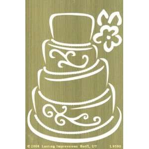  Brass 4x6 Embossing Template Wedding Cake