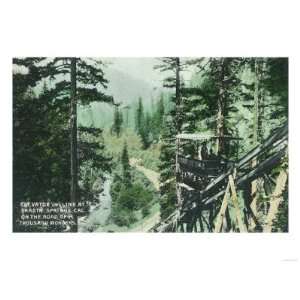 View of the Elevator Incline   Shasta Springs, CA Giclee Poster Print 