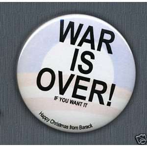 PEACE Barack Obama John Lennon WAR IS OVER Happy Christmas BUTTON