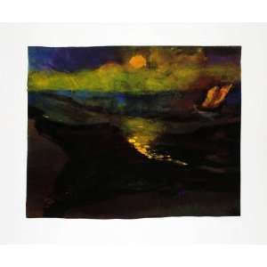 Print Emil Nolde Sailboat Seascape Watercolor Expressionism Modern Art 