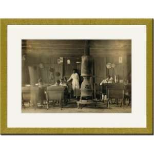  Gold Framed/Matted Print 17x23, African American Classroom 