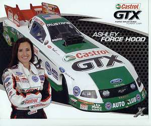 2009 ASHLEY FORCE HOOD FORD MUSTANG FUNNY CAR CASTROL/GTX POSTCARD