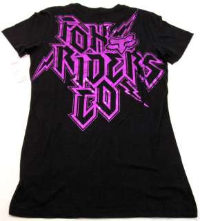 Fox Riders Co Black/Gray/Purple Tee Shirt Juniors L NWT  
