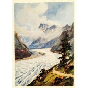  1907 Print Mer de Glace Chamonix France Mont Blanc Glacier Mountain 