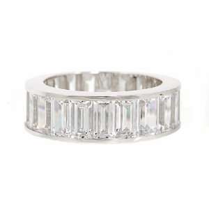   Cubic Zirconia Grand Channel Set Baguette Eternity Band Jewelry