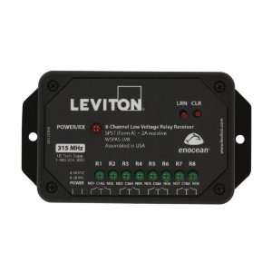  Leviton WSPAS LV8 8 Channel Relay Receiver, Black