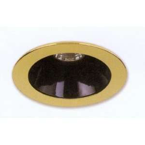  Specular Black Reflector With Polished Brass Trim