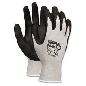  Economy Foam Nitrile Gloves, Medium, Gray/Black, Dozen 