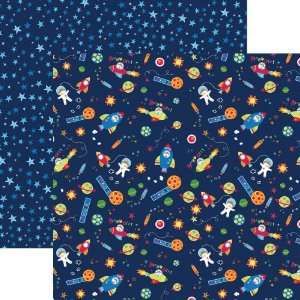   Monkey Adventures 12 by 12 Inch Double Sided Scrapbook Paper, Space