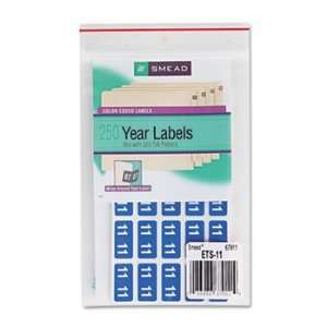  SMEAD Year 2011 End Tab Folder Labels, 1/2 x 1, Light Blue 