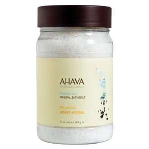  AHAVA Mineral Bath Salt Healing Honey Herbal 32 oz 