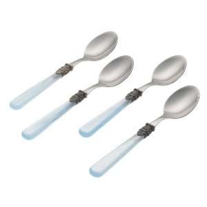  Rosanna Pearlized Aqua Napoleon Espresso Spoons, Set of 4 