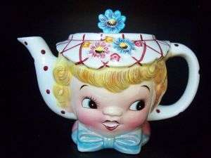 Rare Vintage Lefton Miss Dainty Lady Girl Teapot Coffee Pot   Adorable 