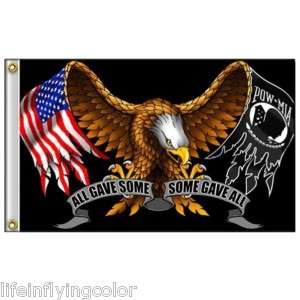ALL GAVE SOME EAGLE POW/MIA MOTORCYCLE FLAG 3 X 5 NEW  