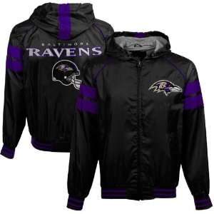  Baltimore Ravens Black Flea Flicker Full Zip Hooded Jacket 