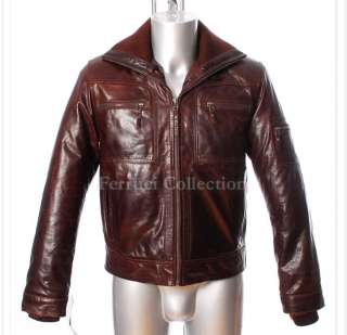Reeves Brown Mens Winter Warm Real Soft Leather Jacket  