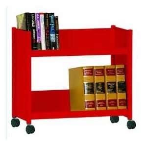  Single Side Slanted 2 Shelf Book Cart   28Lx13Wx24 1/2H 