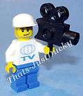 Lego Minifig Television TV NewsMan and Camera Toy Men Town People 