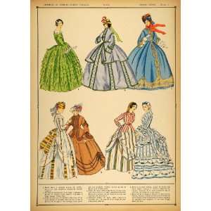   France Costume Women Dress   Orig. Print (Pochoir)