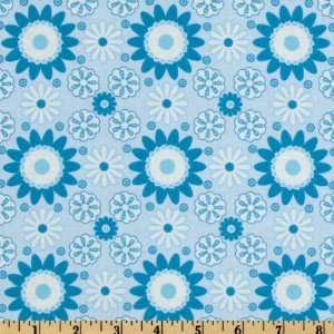  44 Wide Happy Mochi Yum Yum Floral Toss Blue Fabric By 