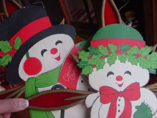   Snowman & Mrs Snowlady HALLMARK die cuts mounted CHRISTMAS wall decor