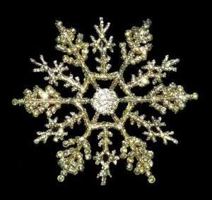 12 4 Gold SNOWFLAKE CHRISTMAS ORNAMENTS DECORATIONS  