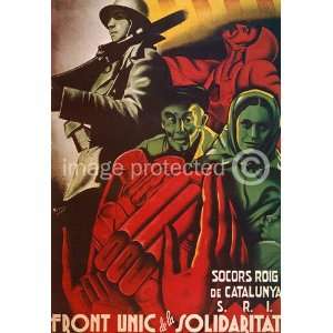  Front Unic Solidaritat Vintage Spanish Civil War Poster 