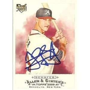  Jordan Schafer Signed Braves 2009 Allen & Ginter Card 