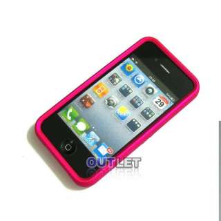 Pink Chrome Stand Hard Case Cover For iPhone 4 4G 4S + Screen 