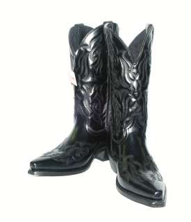   6860 Mens Black Western Boot, Hawk Collection SNIP Toe / Fancy Stitch
