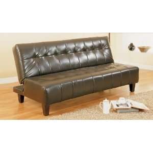   Sofa Bed in Espresso Finish with Bicast Leather