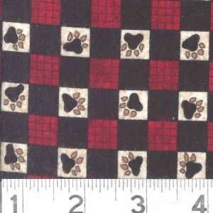  45 Wide Flannel Paws & Checks Fabric By The Yard Arts 