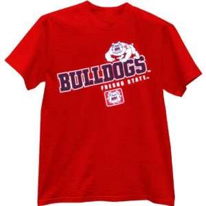 Fresno State Bulldogs Red Extra Point T shirt  Sports 